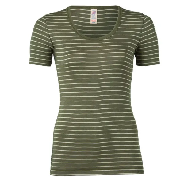 Ladies s/s stripe - Olijf