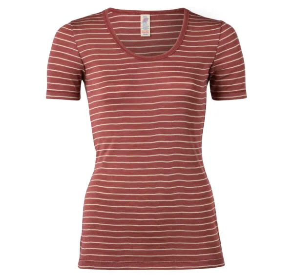 Ladies s/s stripe - Roest