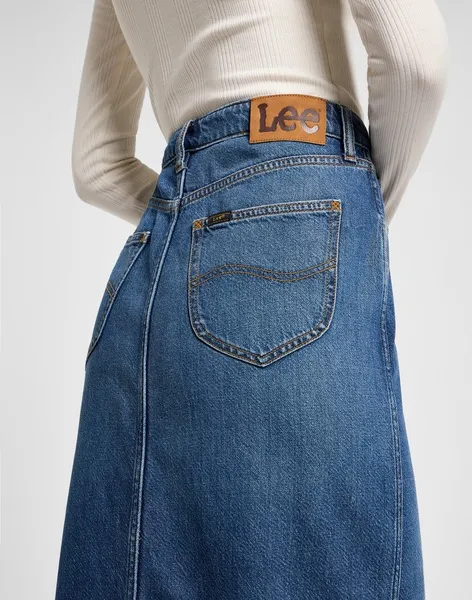Side Slit Maxi Skirt - Denim - Afbeelding 4