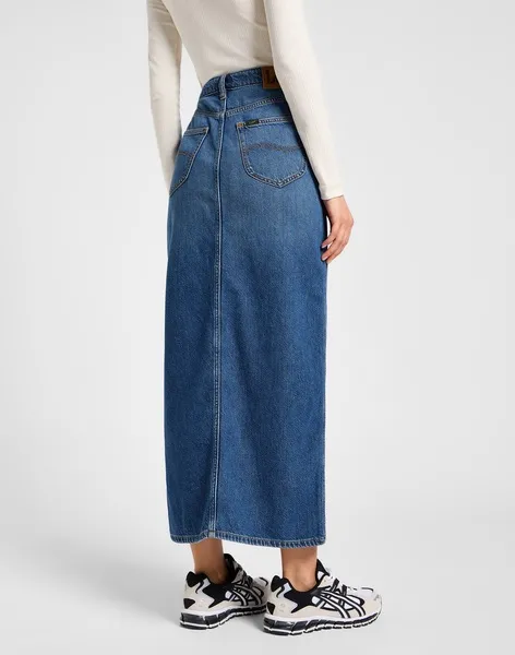 Side Slit Maxi Skirt - Denim - Afbeelding 5