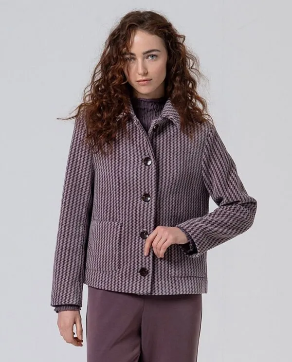 Jacket With Patch Pockets - Roze
