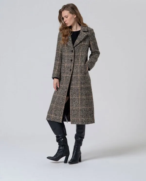 Plaid Coat - Zwart